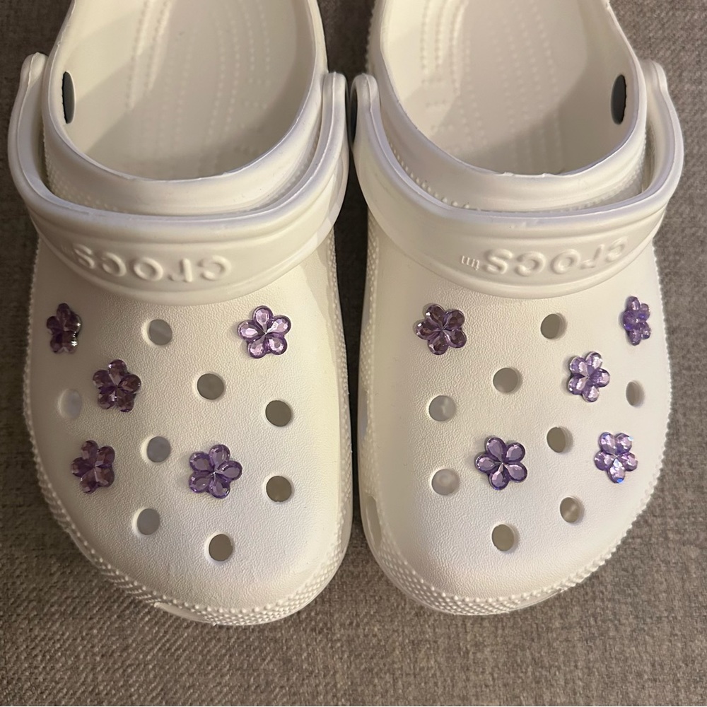 COPY - Set of 10 Floral Crystal Shoe Charms Croc Jibbitz - Picture 4 of 4